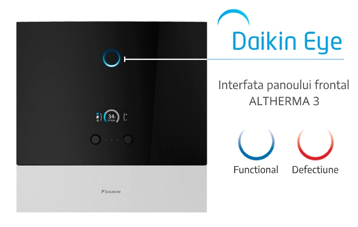 Panou Daikin Eye pe unitatea Altherma ECH2O EBSX16, 16 kW