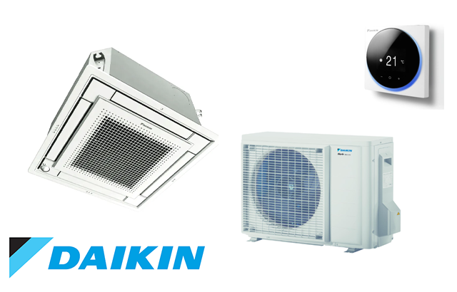 Aparat aer conditionat tip caseta Daikin FFA35A RZAG35B Bluevolution Inverter 12000 BTU unitate exterioara premium functionare minus 20 grade