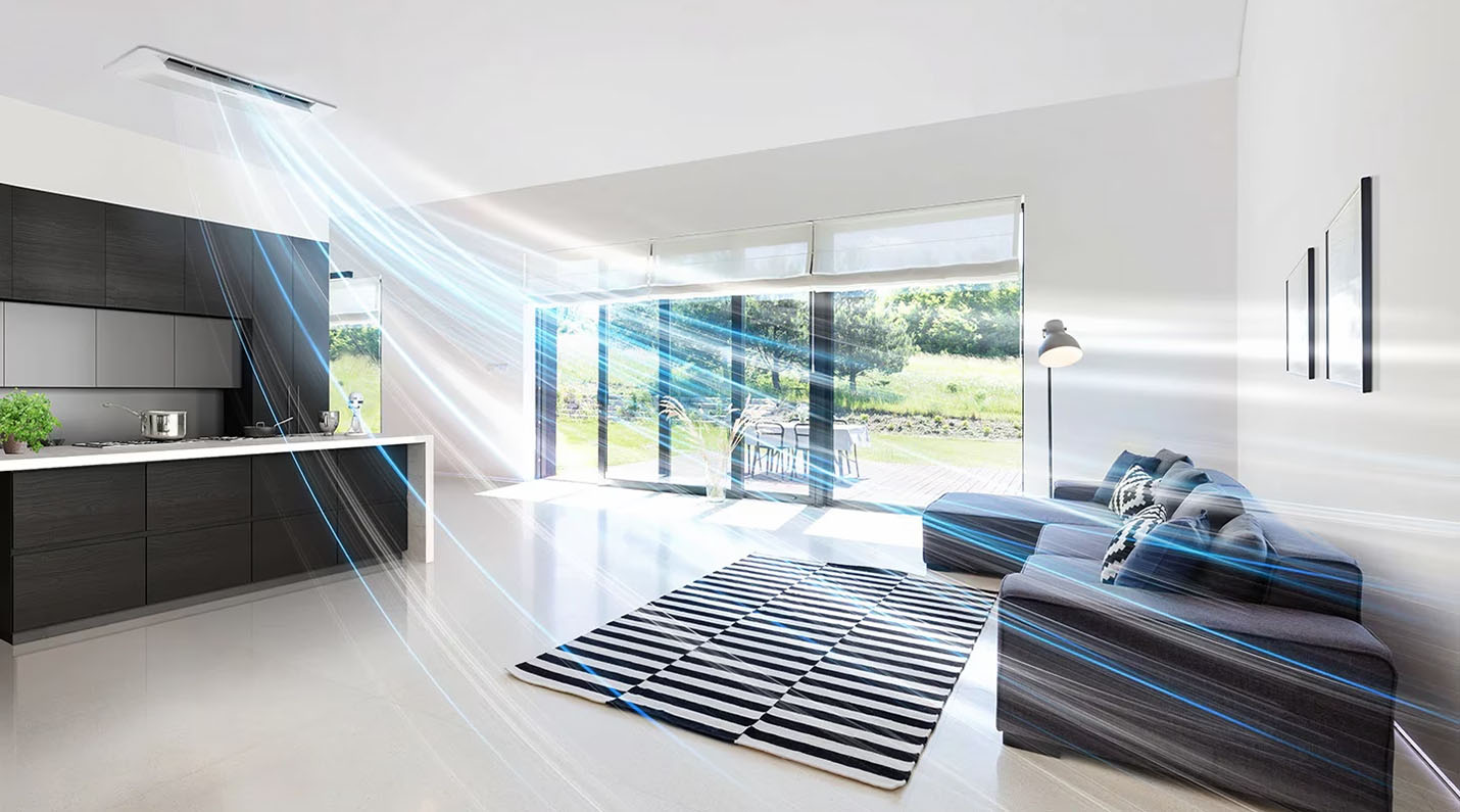 Detaliu panou Wind-Free micro-orificii Samsung