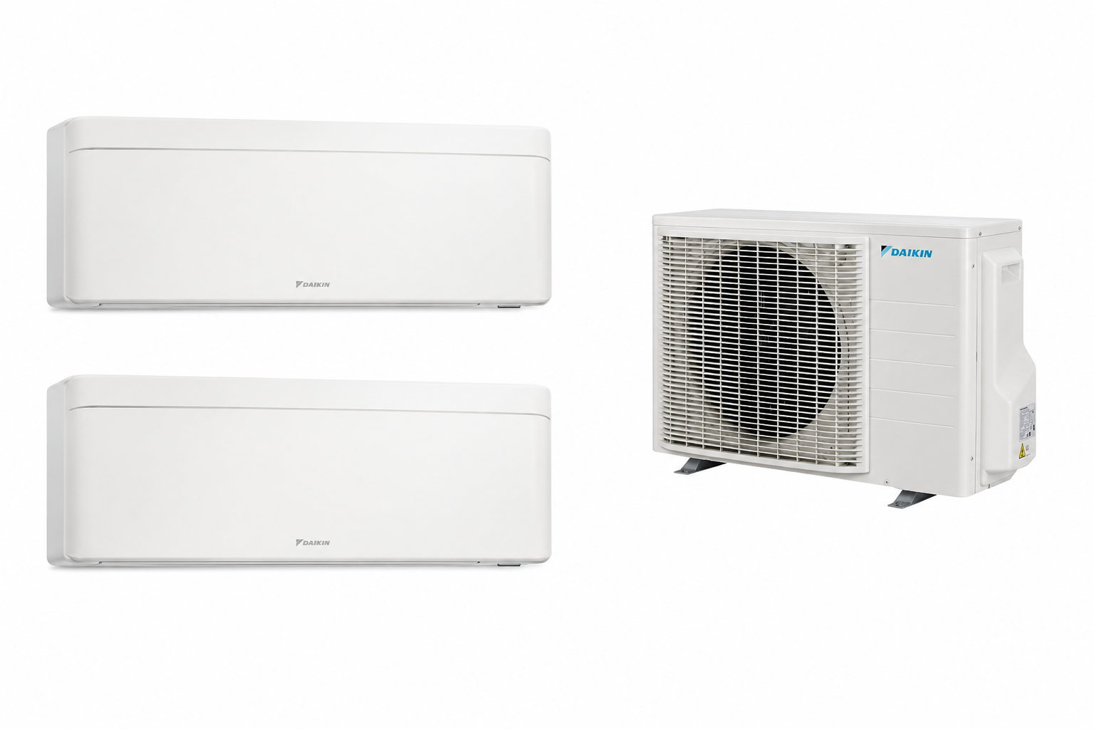 Multisplit Daikin Stylish White 2 zone 7000 + 9000 BTU, dormitor/birou compact și cameră principală de 9000 BTU